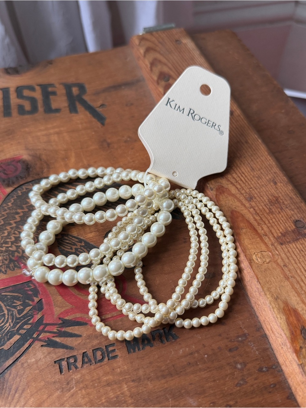 Kim Rogers Ivory Pearl Stretch Bracelet Set